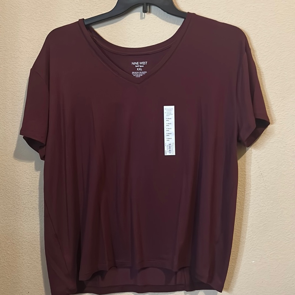 Burgundy Nine West short sleeve